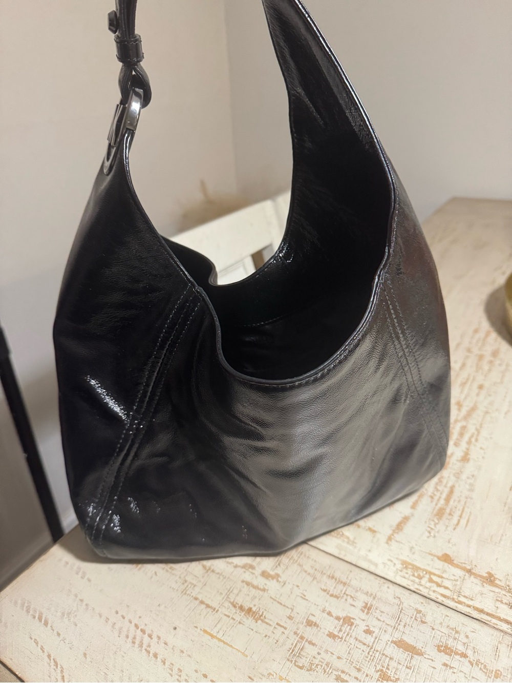 Michael Kors Black Leather Shoulder Hobo Bag very clean no callouts no scratches